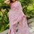 White fashion floral printed ready to wear saree