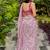 White fashion floral printed ready to wear saree