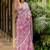 Pink pink printed cotton blend  sarees
