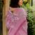 Pink pink printed cotton blend  sarees