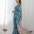 Blue mirror work poly chiffon saree
