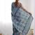 Teal bandhani mirror work poly chiffon saree