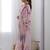 Pink mirror work poly chiffon saree