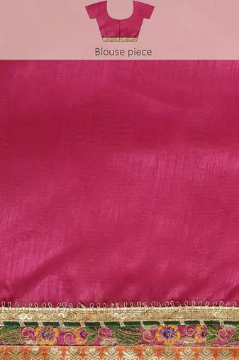 Orange bandhani embroidered pure chiffon saree