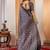 Black ethnic motifs ajrak poly crepe block print saree