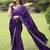 Purple embellished beads and stones satin saree
