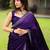 Purple embellished beads and stones satin saree