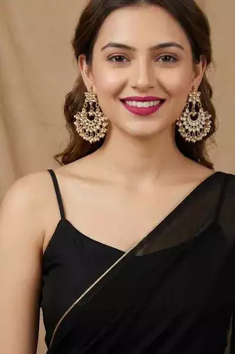 Golden kundan wedding chandbali