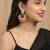 Red kundan chandbali earrings