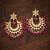 Hot pink kundan chandbali earrings