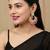 Hot pink kundan chandbali earrings