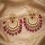 Hot pink kundan chandbali earrings