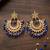Blue kundan chandbali earrings