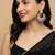 Blue kundan chandbali earrings