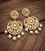 White kundan earrings