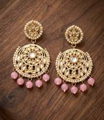 Light pink kundan earrings