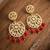 Red kundan earrings