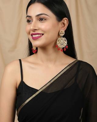 Red kundan earrings 2