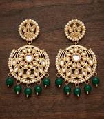 Green kundan earrings