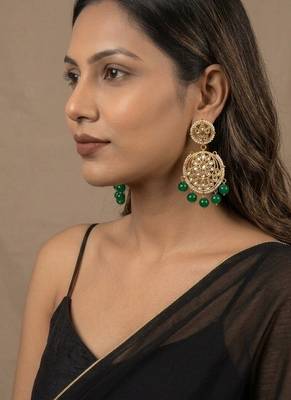Green kundan earrings 3