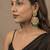 Green kundan earrings