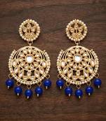 Blue kundan earrings