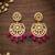 Hot pink kundan earrings