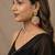 Hot pink kundan earrings