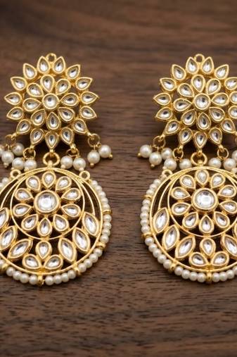Kundan chandbali earrings