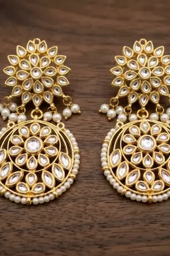 Kundan chandbali earrings