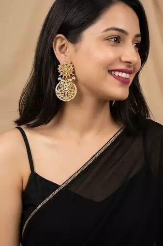 Kundan chandbali earrings