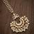White pearl kundan maangtika