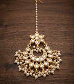 Golden kundan maangtika