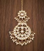Golden kundan maangtika