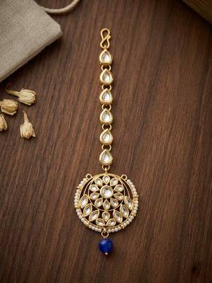 Blue kundan maangtika 1