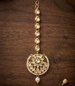 White kundan maangtika