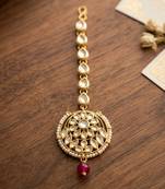 Hot pink kundan maangtika