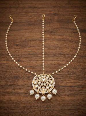 White pearl kundan mathapatti 1