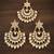 Kundan bridal chandbali earrings with maangtika set