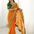 Orange ethnic motifs embroidered pure georgette saree