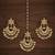 Kundan bridal chandbali earrings with maangtika set
