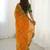 Orange ethnic motifs embroidered pure georgette saree