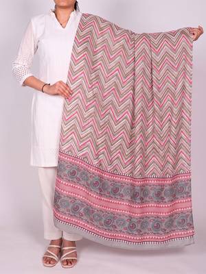 Women's multicolor cotton blend chevron printed dupatta | stylish ethnic wear scarf for women 1