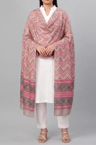 Women's multicolor cotton blend chevron printed dupatta | stylish ethnic wear scarf for women