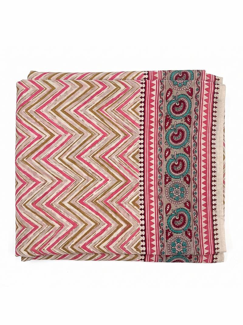 Women's multicolor cotton blend chevron printed dupatta | stylish ethnic wear scarf for women