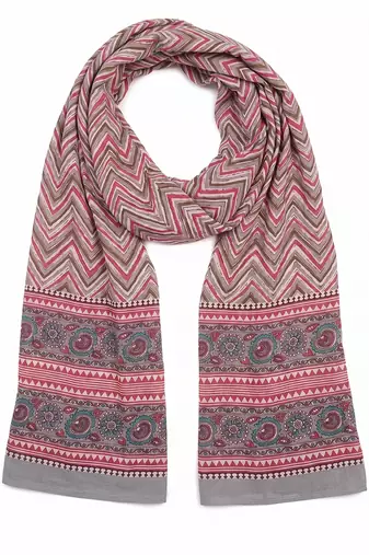 Women's multicolor cotton blend chevron printed dupatta | stylish ethnic wear scarf for women