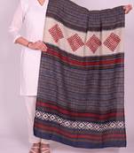 Women's blue cotton blend geometric printed dupatta | stylish ethnic wear scarf for women | traditional & festive wear
