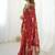 Red bandhani embroidered pure georgette saree