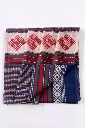 Women's blue cotton blend geometric printed dupatta | stylish ethnic wear scarf for women | traditional & festive wear
