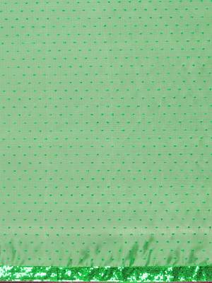 Green geometric embroidered sequinned saree 3